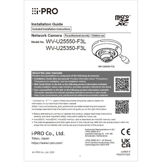 i-PRO WV-U25550-F3L - i-PRO WV-U25550-F3L 5MP Outdoor IR Dome Camera (view 3)