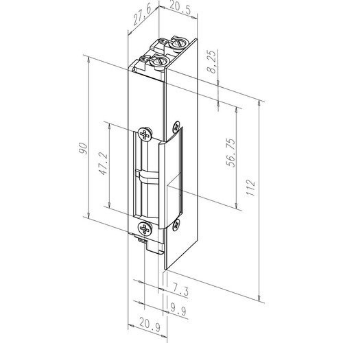 HES 76-14 24V DC Electric Strike Without Faceplate