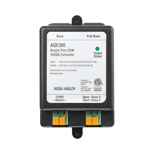 HES AQE30E PoE extender connector ports and cable management detail