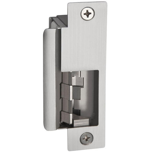 HES 852L-630 strike faceplate installation view showing mounting and wiring details