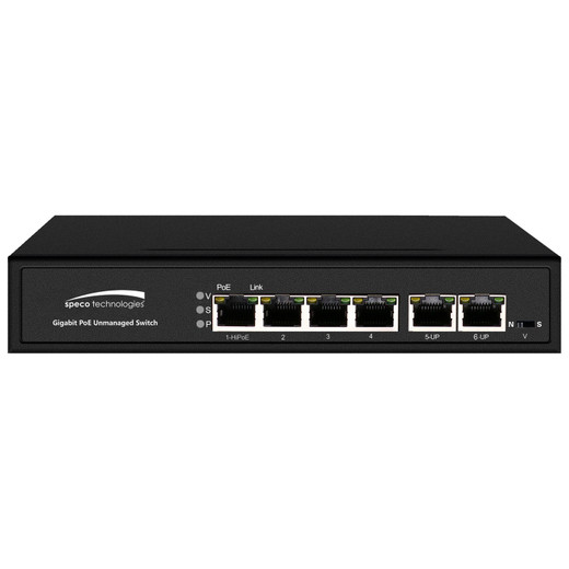 Speco Technologies P4S6G - Speco P4S6G 6-Port Gigabit PoE Managed Switch (view 2)