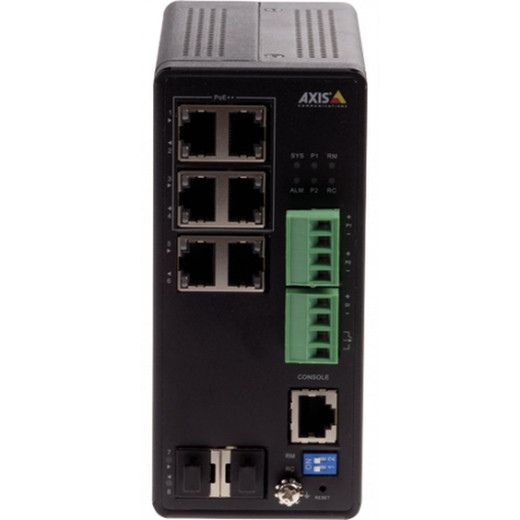 Axis T8504-R Industrial 4 PoE++ Gigabit 2 RJ45 2 SFP Ports PoE Switch, 01633-001