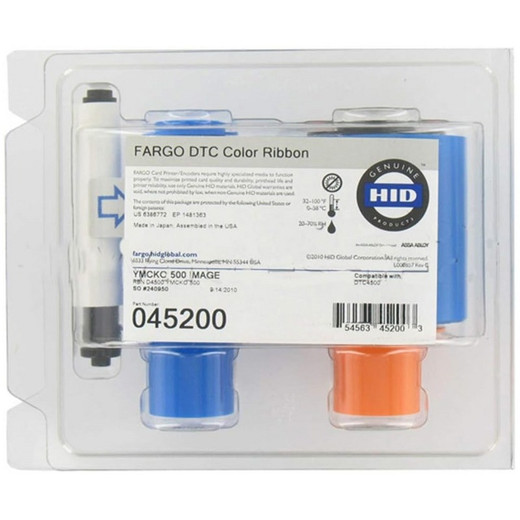 HID 45209 DTC4500E YMCFKO Ribbon 500-Image Cartridge