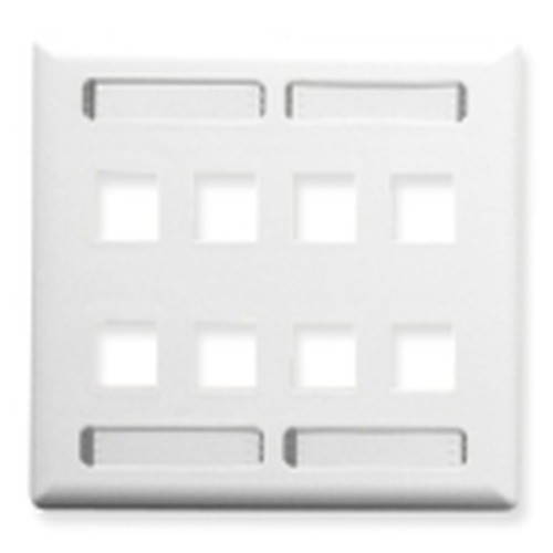 International Connectors and Cable Face Plate ID 2-GANG 8-PORT White - IC107SD8WH