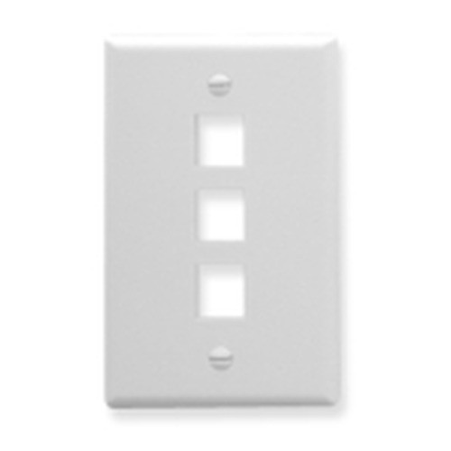 International Connectors and Cable Face Plate Oversized 3-PORT White - IC107LF3WH