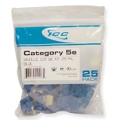 International Connectors and Cable Module CAT 5E EZ 25 PK Blue - IC107E5CBL