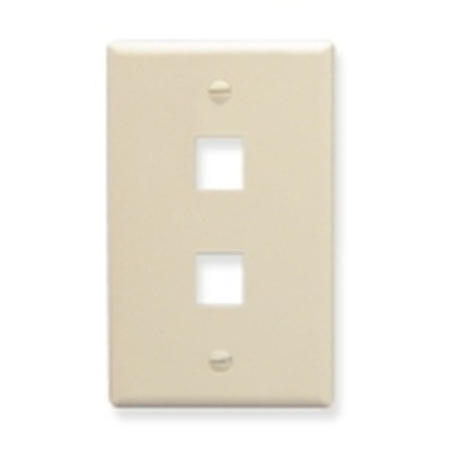 International Connectors and Cable Face Plate Flat 1-GANG 2-PORT Almond - IC107F02AL