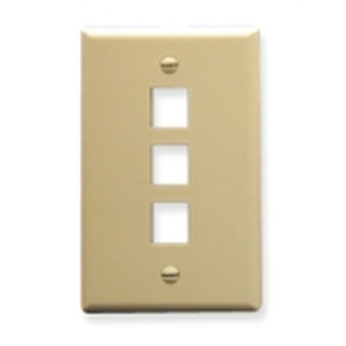 International Connectors and Cable Face Plate Oversized 3-PORT Ivory - IC107LF3IV