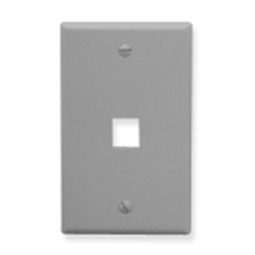 International Connectors and Cable Face Plate Flat 1-GANG 1-PORT Grey - IC107F01GY