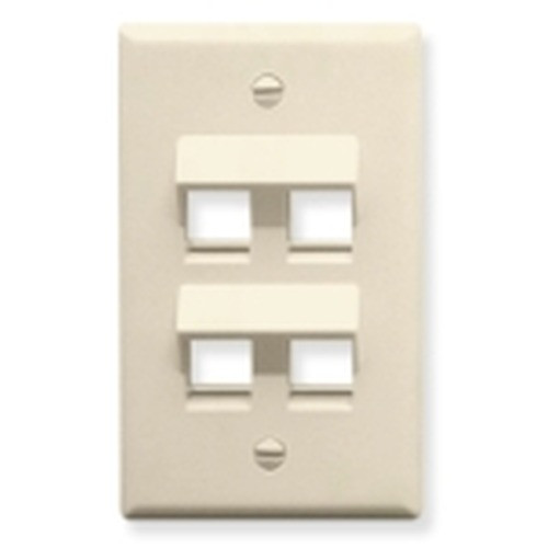 International Connectors and Cable Face Plate Angled 1-GANG 4-PORT Almond - IC107DA4AL