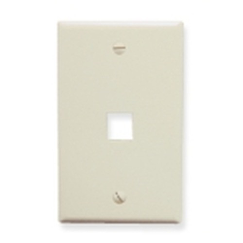 International Connectors and Cable Face Plate Flat 1-GANG 1-PORT Almond - IC107F01AL