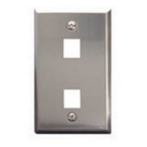 International Connectors and Cable Face Plate Stainless Steel 1-GANG 2-PORT - IC107SF2SS