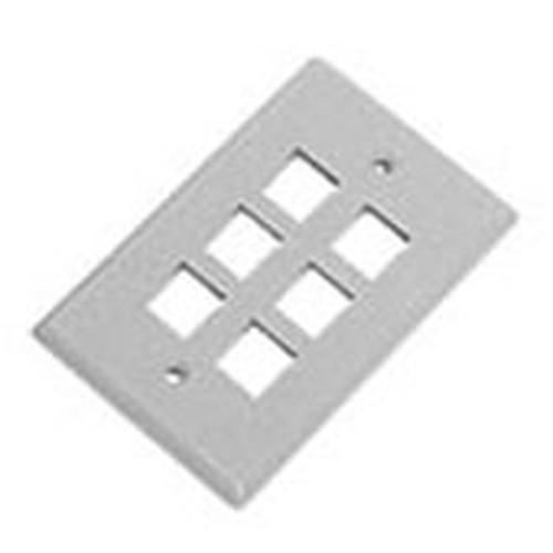 International Connectors and Cable Face Plate Flat 1-GANG 6-PORT Grey - IC107F06GY