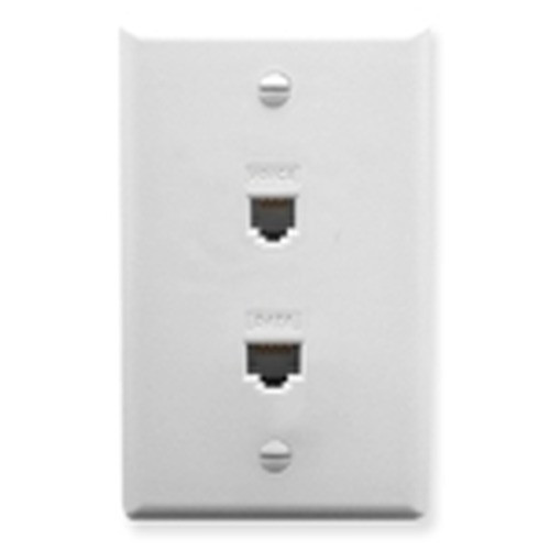 International Connectors and Cable FacePlate IDC Voice & Data White - ICRDSV05WH