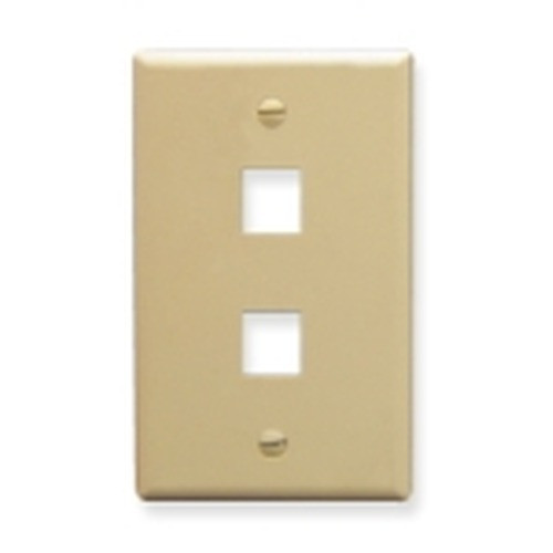 International Connectors and Cable Face Plate Oversized 2-PORT Ivory - IC107LF2IV