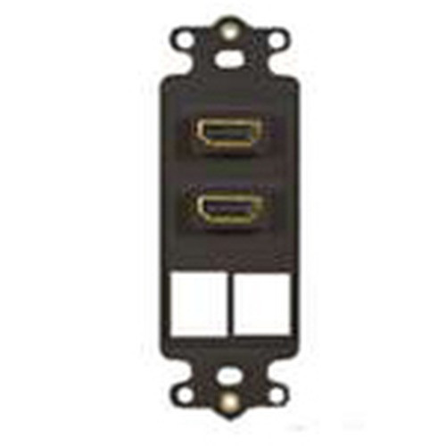 International Connectors and Cable Insert Decorex 2-PORT Dual HDMI Black - IC107DDHBK
