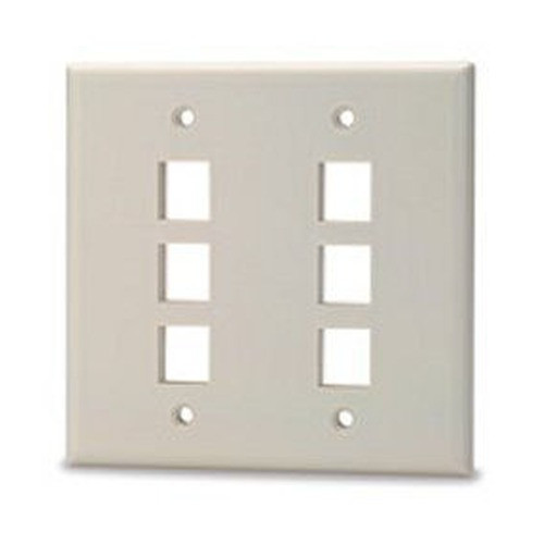 Signamax 6-Port Double Gang Faceplate w/o Labeling Ivory - DKF-6