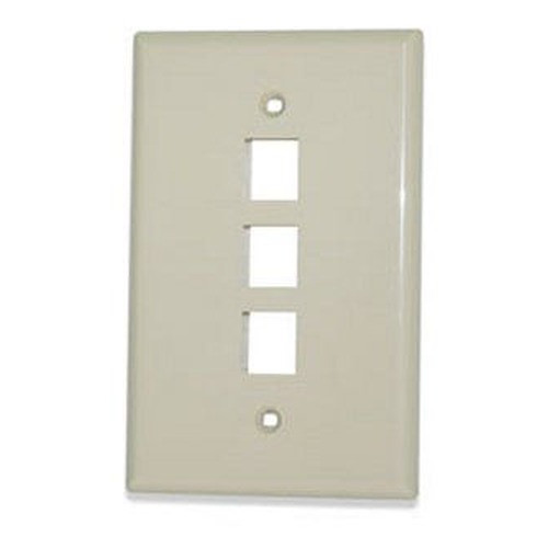 Signamax 3-Port Single Gang Oversize Faceplate White - SKFM-3-WH