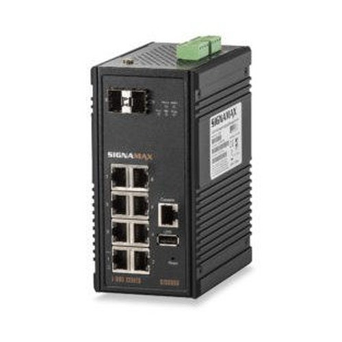 Signamax I-300 8 Port Industrial Gigabit Switch with 2 SFP Ports - SI30050