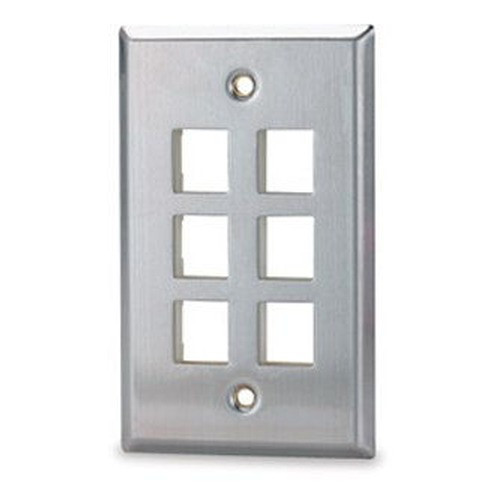 Signamax 6-Port Single Gang Stainless Steel Faceplate - SSKF-6