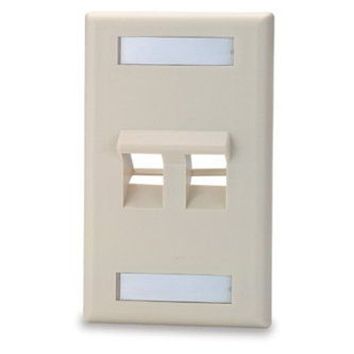 Signamax 2-Port Single Gang Angled Faceplate Ivory - SKFLA-2