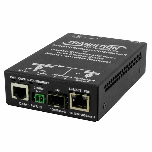 Transition Networks EO2PD4052-111 Gigabit PoE+ Fiber Media Converter