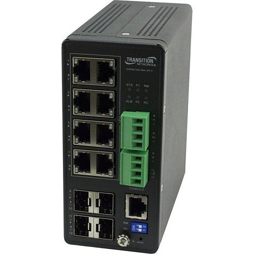 Transition Networks SISPM1040-384-LRT-C 8-Port Managed Hardened PoE+ Switch