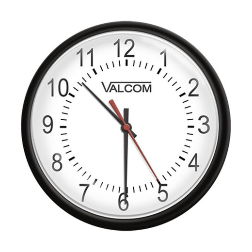 Valcom V-A2412B 12-Inch Round Analog Clock