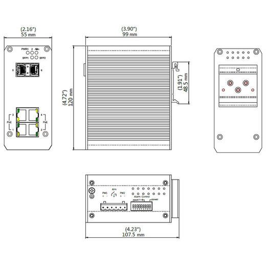 Geovision GV-POE0410 4-Port PoE+ Switch