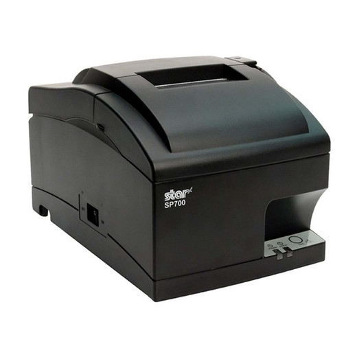 Star Micronics 37968190 linerless label printer front view with display screen
