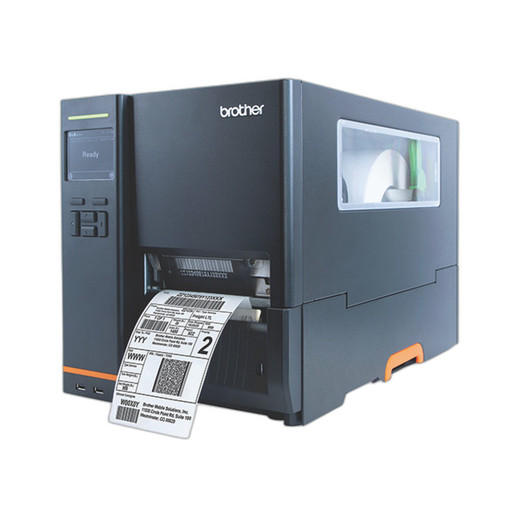 Brother TJ4420TN industrial label printer side angle with specifications