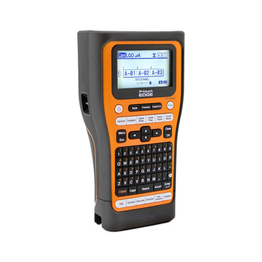 Brother PTE560BTVP handheld industrial label printer with Bluetooth connectivity for on-site labeling
