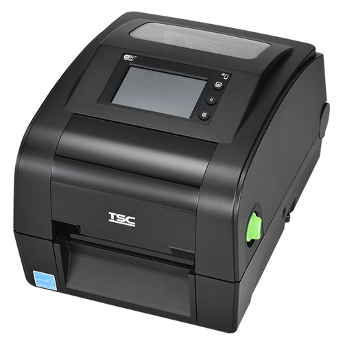 TSC DHXX0-00-A0-12-1P Wi-Fi thermal printer side angle showing connectivity ports