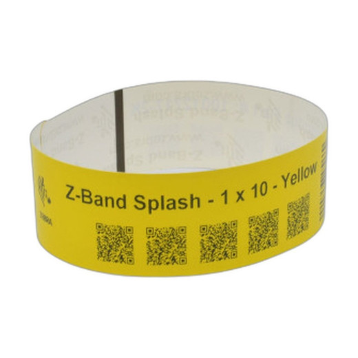 Zebra 10012717-2K ZBAND SPLASH Wristband Roll Yellow