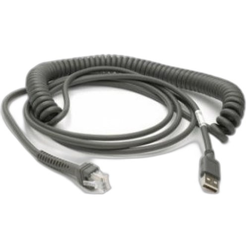 Zebra CBA-U29-C15ZBR 15ft Shielded USB Coiled Cable