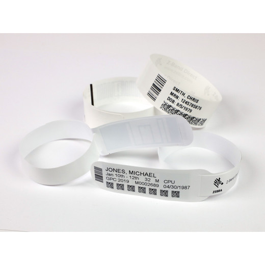 Zebra TY-BLANK-SIL Tyvek Wristband 1x10 Inch