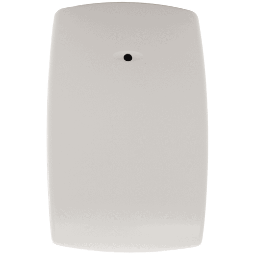 5853 wireless glass break detector by Honeywell close-up of sensor lens and controls