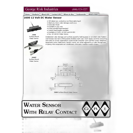 GRI 2600 Water Sensor with Relay