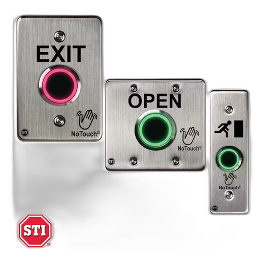STI NT-SS201-EN NoTouch Stainless Steel Switch Double-Gang EXIT