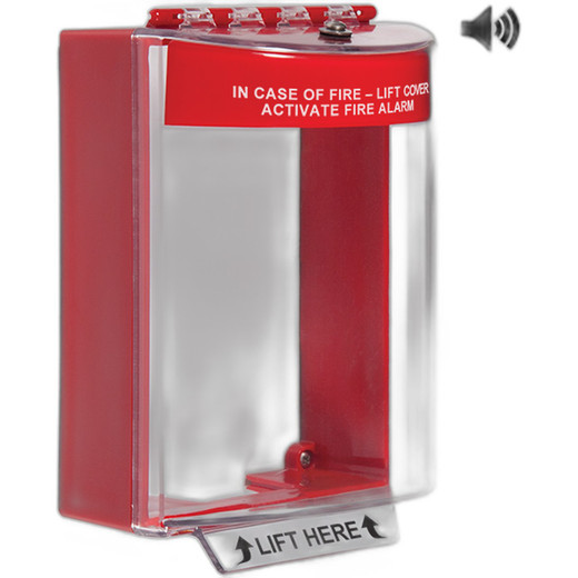 STI Universal Stopper®  with Horn, Surface Mount, Fire Label