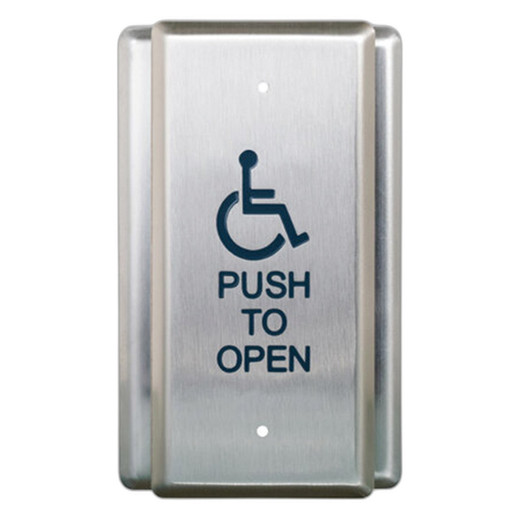 Camden CM-45/4 4-1/2\" Push Plate Switch, Wheelchair \& Push to Open Text