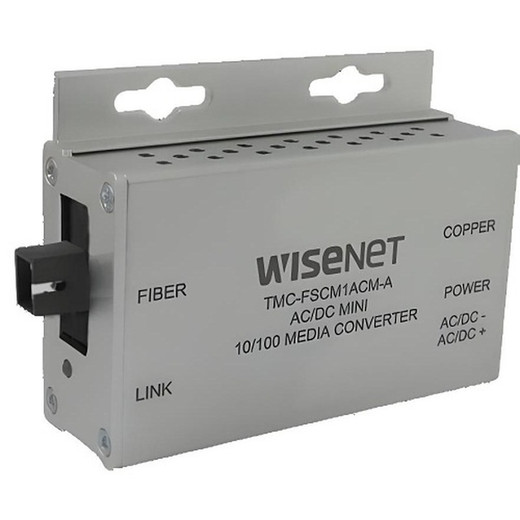 Hanwha TMC-FSCM1ACM-A Mini Fiber Optic Media Converter