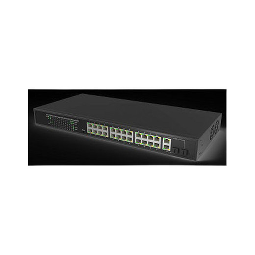 Hanwha EN-SW26M-001 Wisenet SKY Switch SW26m (24 Port Managed POE+, with 2xGig Uplink)