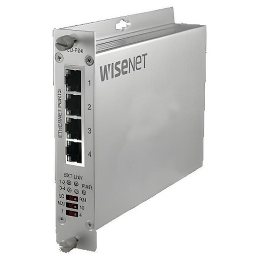 Hanwha TEU-F04 4-Port Ethernet Extender PoE