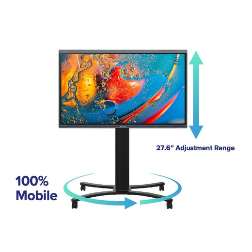 ACTi Clear Touch Adjustable Mobile Stand - CTI-STAND-ADJM-E1+TAF