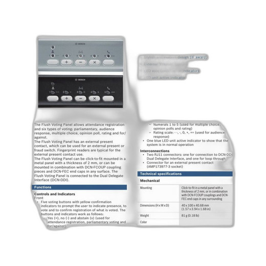 Bosch Flush Voting Panel Dark