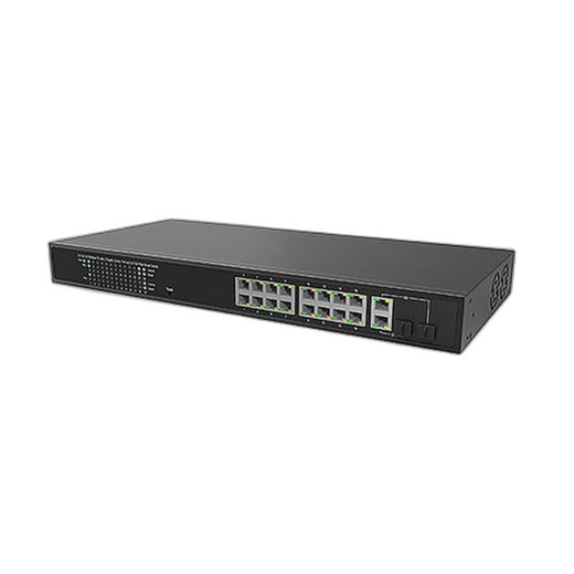 Hanwha EN-SW18M-001 Wisenet SKY Switch SW18M (16 Port Managed Poe+, With 2XGIG Uplink)