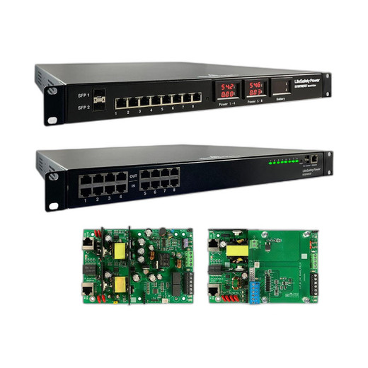 Lifesafety Power BT500-16R Rack Mount PoE Midspan Injector 500W