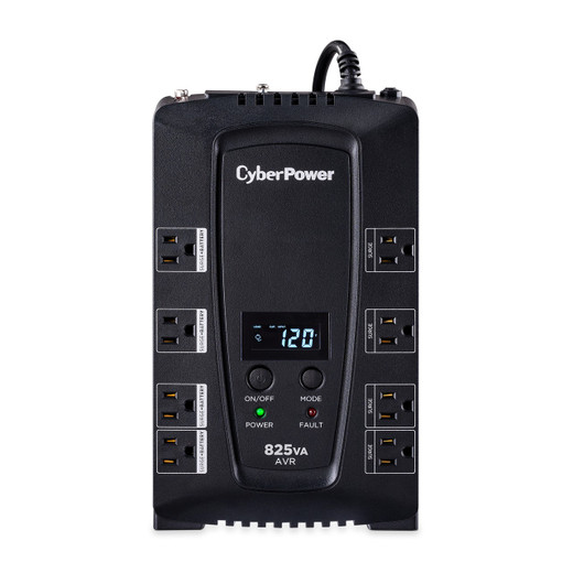 CyberPower 825VA CP AVR LCD UPS 3 YR WTY 8 OUT 120V 15A 5-15R RJ11/RJ45/COAX