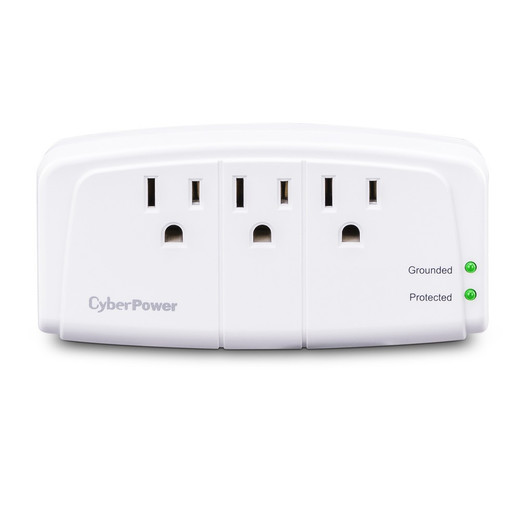 CyberPower 900 J, 125 V, NEMA 5-15P plug, 3 NEMA 5-15R, Limited lifetime warrant